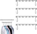 (R). DEWU IDEAS 4 x Magic Clothes Hangers, Heavy Duty Magic Metal Closet Hangers, Multifunctional Closet Organizer Hanger, Easy to Hang, Cascading Hanger. 
