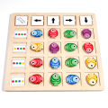 Children's Wooden Montessori Toys Kids Logical Thinking Training Direction Color Cognition Educational Battle Battle Board Game. 