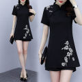 Women's Suit Chinese Style Clothes Two Piece Sets 2025 Summer New Crop Top And Shorts Retro Cheongsam Outfits Matching For Women.