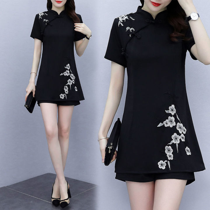 Women's%20Suit%20Chinese%20Style%20Clothes%20Two%20Piece%20Sets%202025%20Summer%20New%20Crop%20Top%20And%20Shorts%20Retro%20Cheongsam%20Outfits%20Matching%20For%20Women%20-%20Image%204