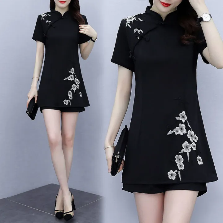 Women's%20Suit%20Chinese%20Style%20Clothes%20Two%20Piece%20Sets%202025%20Summer%20New%20Crop%20Top%20And%20Shorts%20Retro%20Cheongsam%20Outfits%20Matching%20For%20Women%20-%20Image%204