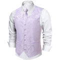 Fashion Tuxedo Suit Vest with Tie Handkerchief Blue Green Solid Red Black Silver Pink Paisley Luxury Waistcoat for Wedding Prom.