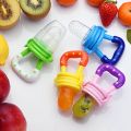 Baby Fruit Pacifier - Fruit And Vegetable Feeding Pacifier - Fruit Feeder - Fruit Choosni AVAILABLE IN MULTI COLOUR AND MULTI VARIETIES 2in1 set with silicon Spoon feeding bottol. 