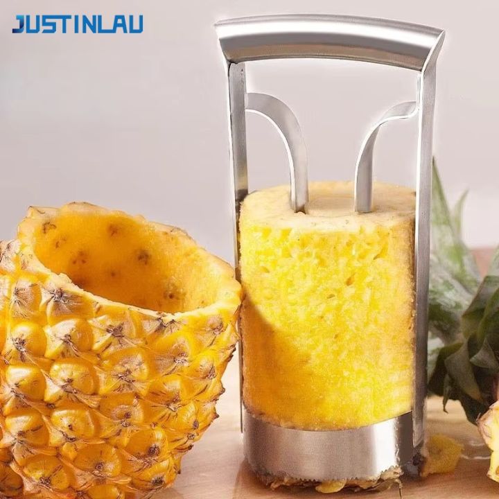 JUSTINLAU Stainless Steel Pineapple Peeler Cutter Meat Extractor Cut Corer Remover Machine Home Kitchen Knife Slicer Fruit Tool