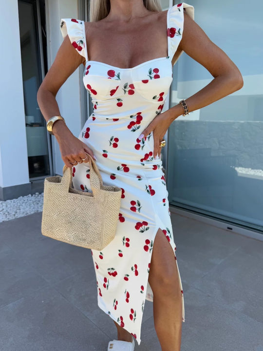 European%20and%20American%20summer%20new%20elegant%20design%20French%20flower%20suspender%20slit%20midi-length%20ladies%20dress%20-%20Image%203