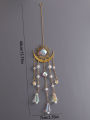 1pc Gold Flame Moon Crystal Pendant sunlight Catcher Outdoor Garden AB Colourful Hanging Decorations Hanging Ornaments. 