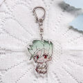 1/6PCS Anime Characters Dr. STONE Acrylic Keychain Accessories Keyrings Friends Funny Cartoon Bag Charms Backpack Pendant.