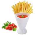 French Fries Ketchup Cone  Dipping Cone Mayo Garlic Sauce Dip and Fries Cone 1 piece. 