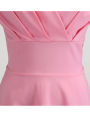 Pink Summer Dress Women V Neck Vintage Robe Elegant Retro Pin up Party Office Midi Dresses.