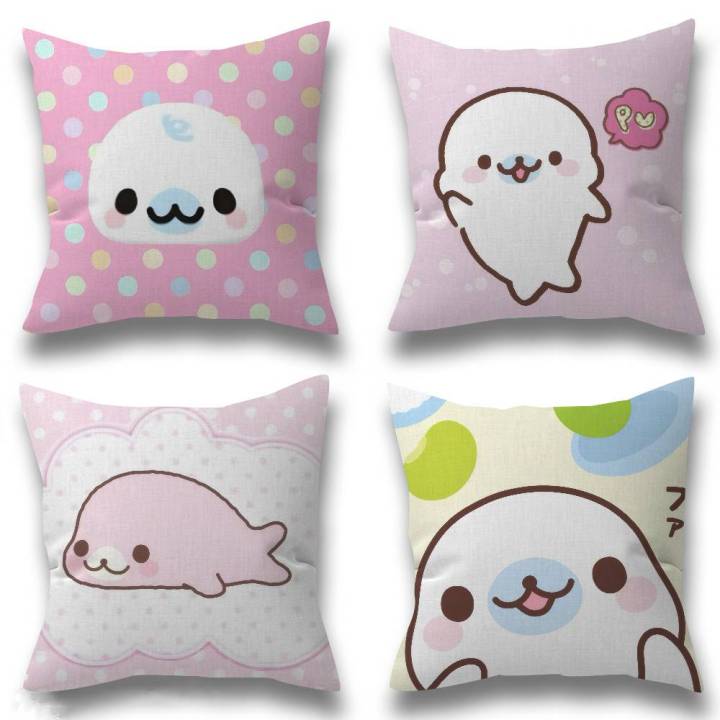 CUTE M-Mamegoma Seal Decorative Room Aesthetics Pillow Case Home Decor Bedroom Sofa Bed Couch Pillow Cover 45x45