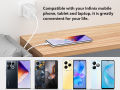 Original 45 W Infinix Charger Adaptor with and without Cable for Infinix Note 40 Pro 30 Pro 5G Zero 20 GT 10 Pro, USB Power Supply Plug Charging Plug Quick Charger Adapter Power Plug for Infinix Hot 40 Pro Note 30. 