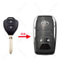 Toyota remote key cover old Toyota Corolla Camry RAV4 Reiz modified remote key cover folding key Shell 3 + 1 2 + 1 button. 