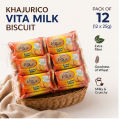 Khajurico Vita Milk Biscuit 25g | Crunchy Milk Flavored Biscuits | Nutritious Tea Time Snack for Kids & Family (Pack of 12). 