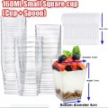 5-100PCS Disposable Plastic Dessert Cups Reusable Clear Ladder Shaped Cup Appetizers Cake Ice Cream Cup for Party Wedding.