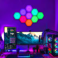 Hexagon Wall Light Wall Mounted Remote Control Touch Sensitive DIY Geometric Modular Assembled USB Power RGB led Colorful Light. 