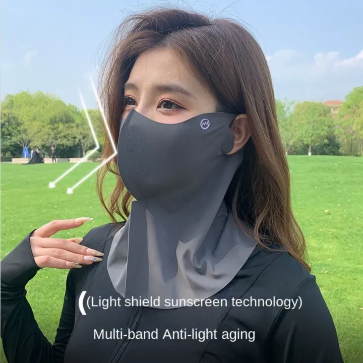 Suncreen Mask Outdoor Sport Sunscreen Mask Women Traceless Mask Ice Silk Anti-UV ...