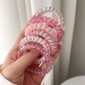 6pcs Sweet Cute Colorful Spiral Hair Ties Resin Jelly Coil Hair Rings Elastic Women Girls Ponytail Holders Hair Accessories. 