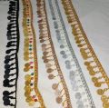 FASHION ! 2 YARD (GAZ) BEADS+ CUTDANA+SITARA LATKAN LACE FOR WOMEN CLOTHES. 