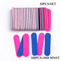 50/100PC Double Side Nail Files Mini 100/180 Grit Professional Nail Buffer Gel Remove Sponge Buffering Care Tool Accessories Set. 