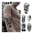 5PCS Waterproof Temporary Tattoo Sticker Praying Cross Lion Tiger Wolf Cross Wild Animal Women Men Arm Fake Sleeve Tattoos.