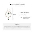 Multi-style 4 Pcs Water Drop Rhinestones Pendant Necklaces for Women Shiny Flower Chains Bracelets Earrings Rings Jewelry Sets K. 