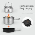 Leaftour Stainless Steel Camping Cookware Set Kettle Pot Pan - Outdoor Cooking Essentials for 2-3 Person. 