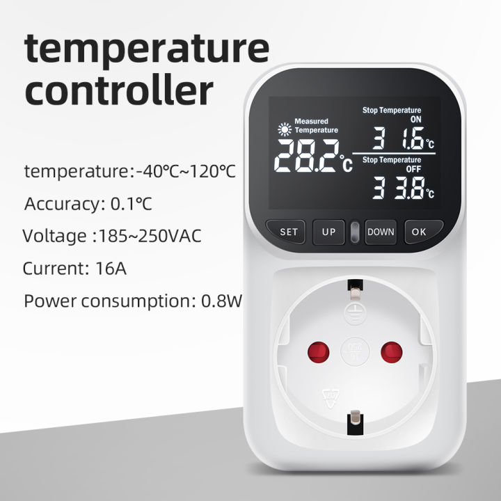 16A Thermostat Socket Multi-Function Temperature Controller Outlet with ...