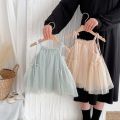 Girls ins strap dress, summer new Korean girls sweet princess dress mesh strap dress, suitable for going out.