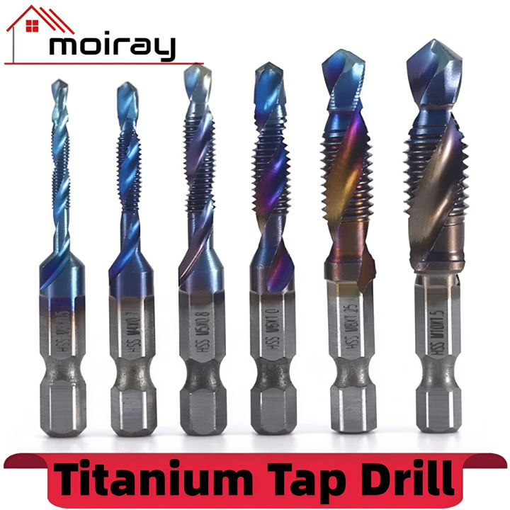 Thread M3 Drill M3 M4 M5 M6 M8 M10 Tap Drill Titanium Plated Hex Shank HSS Screw ...