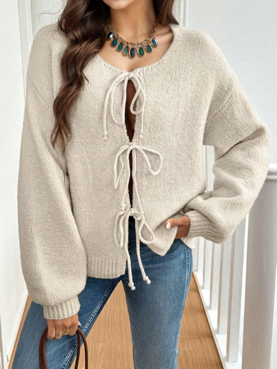 Women's%20commuter%20casual%20loose%20solid-coloured%20jumper%20V-neck%20autumn%20and%20winter%20cardigan%20with%202025%20autumn%20and%20winter%20new%20-%20Image%202