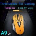 Inphic A9 2.4G Bluetooth Rechargeable Wireless Silent  Gaming Mouse   Three-mode  Mecha Style Mouse   For Pc  Office  Laptop. 