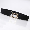 Fashion Metal Buckle Thin Stretchy Waist Belt Striped Elastic Waistband Elegant Women Girdle Accessories Female Belt. 