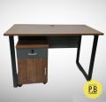 Metal Framed Home/Office Desk With Sidebox. 