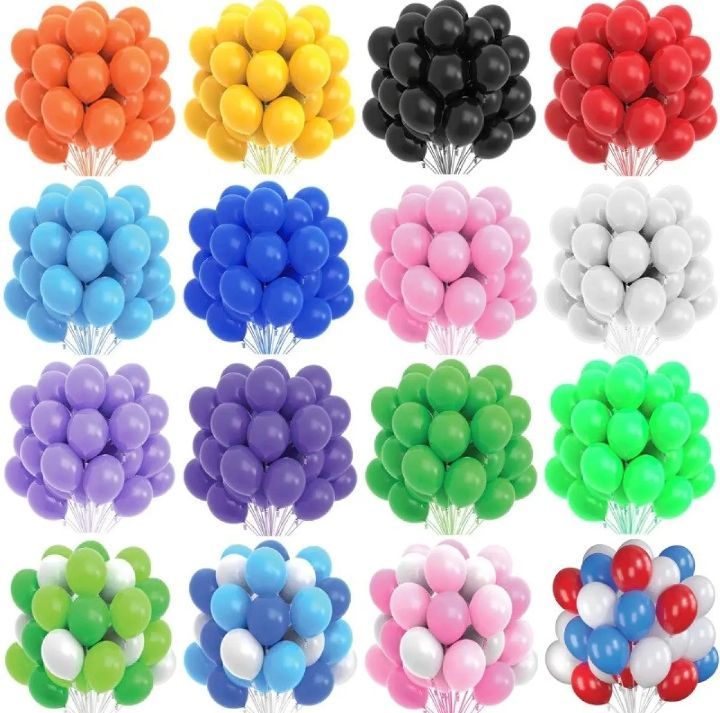 50 PCS Pack of Large Metallic or Marconi Shiny Balloons for Birthday