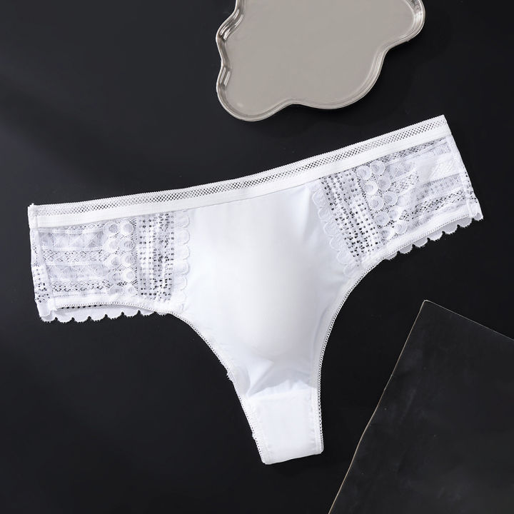 Men's%20%20Lace%20Underwear%20Seamless%20Ice%20Silk%20G-String%20Underwear%203D%20Bulge%20Pouch%20Solid%20Underpants%20High%20Elastic%20Breathable%20Pantie%20-%20Image%205