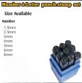 Number and Letter punch stamp set by Mateen Tools. 