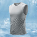 Summer Running Vest Breathable Sleeveless Top Stretch Fitness Vest Men's Reflective Jogging T-Shirt Gym Vests Men Quick Drying. 