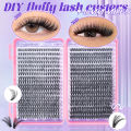 720/200pcs eyelash Extension Kit Fluffy Eyelash Extension kit with Lash Bond and Seal Lash Tweezers Thick Lash Clusters Wispy.