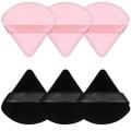3/5/6 Pcs Triangle Powder Puff For Loose Powder Liquid Cosmetic Soft Plush Powder Puff Makeup Foundation Puff Makeup Tool. 
