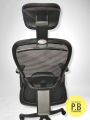 MBM Butterfly High Back Revolving Chair with Headrest and Centre Tilt Mechanism in Black Fabric And Mesh/Net Back Executive Chair. 