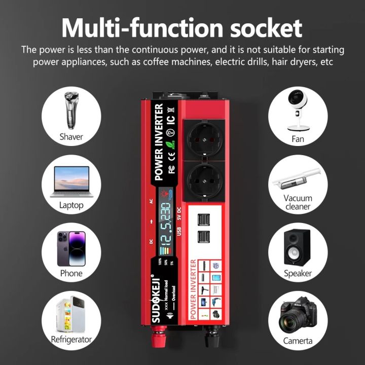 800W%20500W%20Rated%20Power%20Inverter%20DC%2012V%20To%20AC%20220V%20230V%20Transformer%20with%204%20USB%20EU%20Socket%20Charge%20with%20LED%20Display%20for%20RV%20Phone%20Car%20-%20Image%206