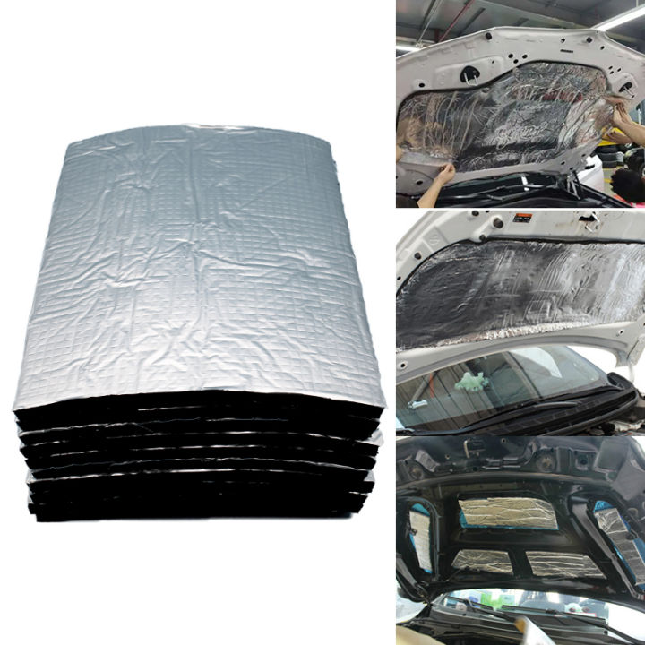10pcs 5mm Car Sound Deadener Heat Insulation Mat for Auto Van Sound Proofing Deadening Insulation Mat Car Hood Noise Insulator