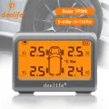 Deelife TPMS Solar Tyre Pressure Monitoring Control System with 4 Wheel Tire Sensor for Car TMPS. 