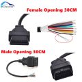 Best Quality OBD2 Male Female Plug OBD2 30cm 16Pin Connector OBD2 Cable Adaptor OBD2 Connector J1962 OBD2 Connector. 