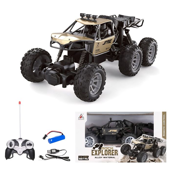 Die-Cast 6-Wheel RC Rock Crawler Car – 1:16 Scale Off-Road Monster ...
