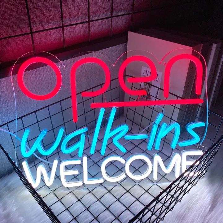 Open Welcome Neon Signs for Business,LED Sign Light Up Open Sign for ...