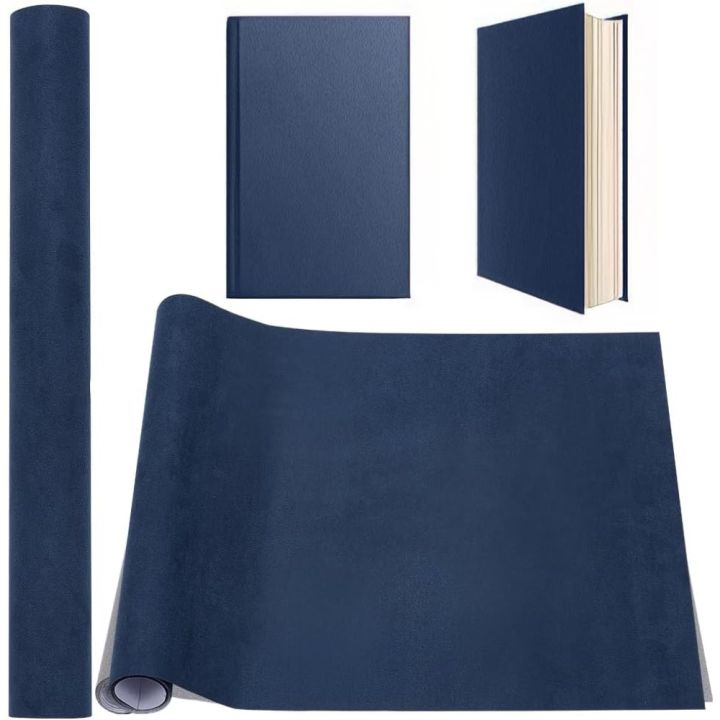 51x11.8 Inch Navy Blue Book Cloth Paper Backed Book Cover Suede Fabric Surface Bookbinding Book Cloth for Book Binding Supplies