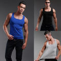 Men Sports Vest Sleeveless Square Collar Vest Bodybuilding Tank Top Sweat Absorption Elastic Jogging Gym Tank Top Undershirt. 