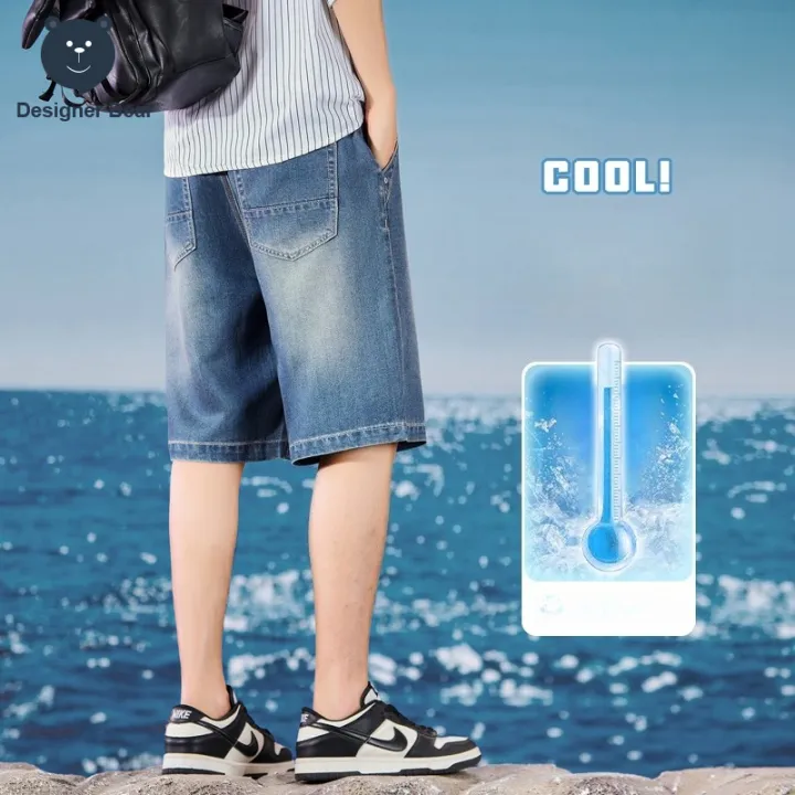 Brand%20Summer%20Thin%20Men's%20Denim%20Shorts%20Lyocell%20Fabric%20Cool%20Baggy%20Straight%20%20Knee%20Length%20Pants%20Jeans%20Joggers%20Short%20Jorts%20Man%20Bermuda%20-%20Image%203
