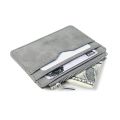 Short Matte Leather Card Wallet - Retro Multi-card Holder with Frosted Fabric, Zipper Bag for Money, New Minimalist Purse.